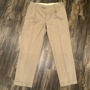 Brooks Brothers "346" Madison Fit Men's Tan Pleated Dress Pants Size 38/32